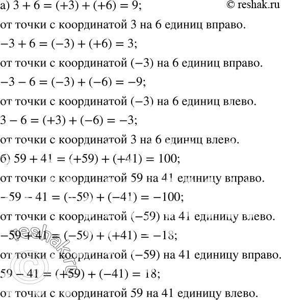 Изображение 259. (Устно.) Вычислите двумя способами:-иллюстрируя вычисления перемещениями точки по координатной прямой;-представляя данное выражение в виде суммы и применяя...